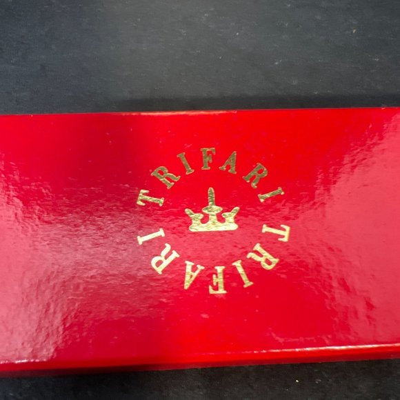 Vintage Crown Trifari Gold Tone And Rhinestone Christmas Tree Bookmark (4242) - Picture 3 of 4